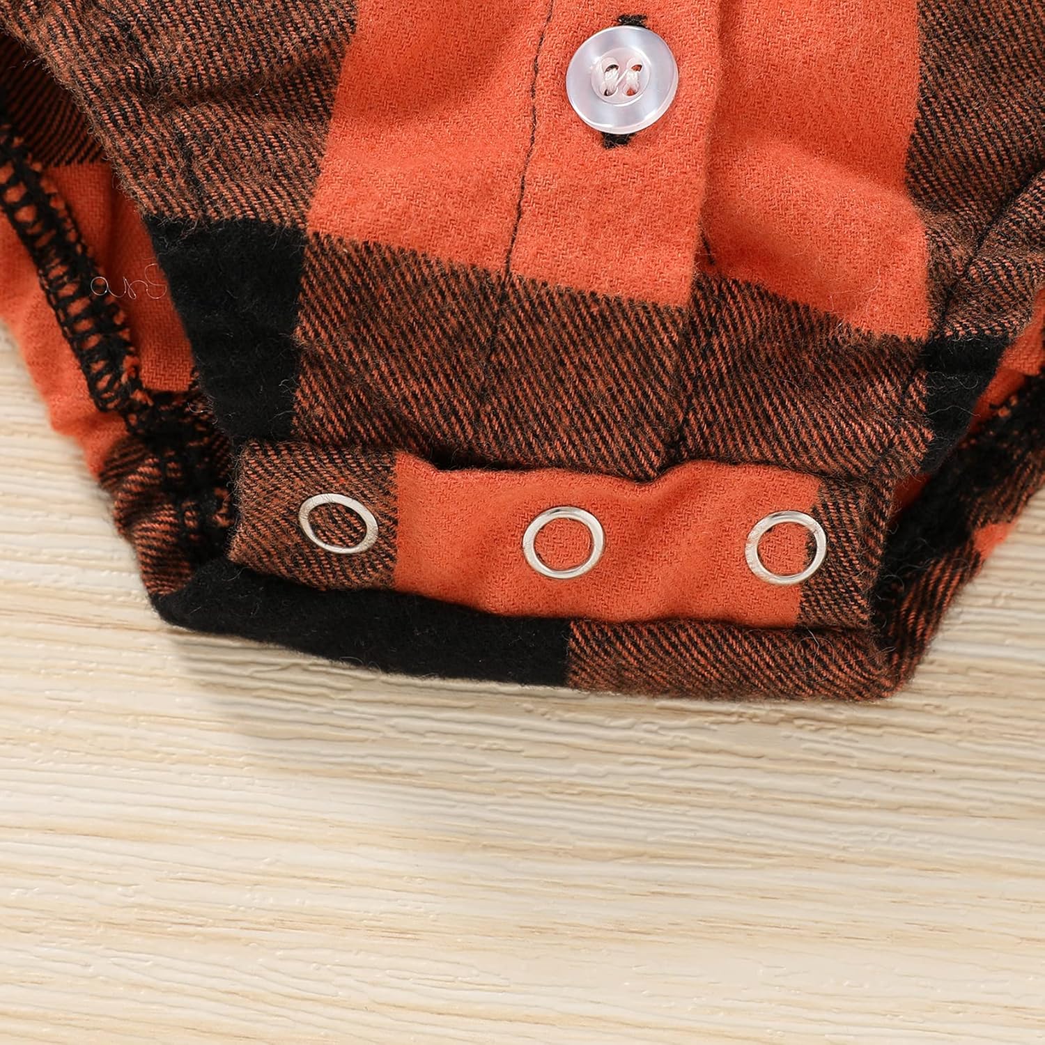 HAPPYMA Newborn Baby Boy Girls Plaid Outfit Flannel Romper Tops Infant Long Sleeve Button Down Plaid Casual Bodysuit Clothes - Image 6