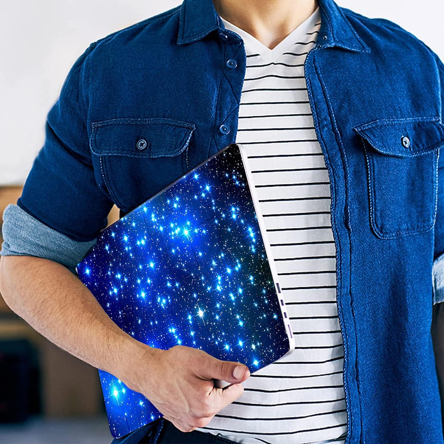 AUPET Personalized Laptop Skin Sticker Decal,12 13 13.3 14 15 15.4 15.6 inch Laptop Skin Sticker Cover Art Decal Protector Notebook PC(Many Blue Stars) : Electronics