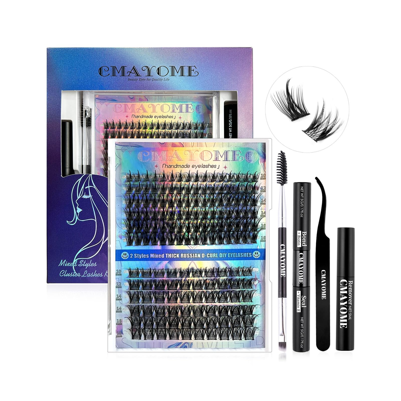 Falscara Kit de démarrage KISS faux cils avec liaison joint applicateur et dissolvant