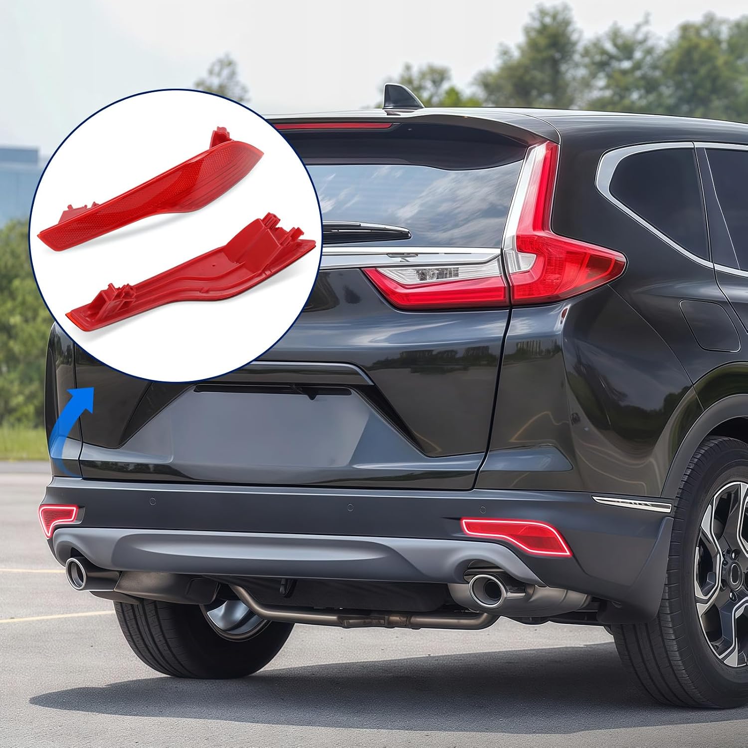 Rear Bumper Reflector Compatible with Honda CRV 2017 2018 2019, Driver & Passenger Side Back Reflector Light W/O Bulb Replace 34500TLAA01 34550TLAA01
