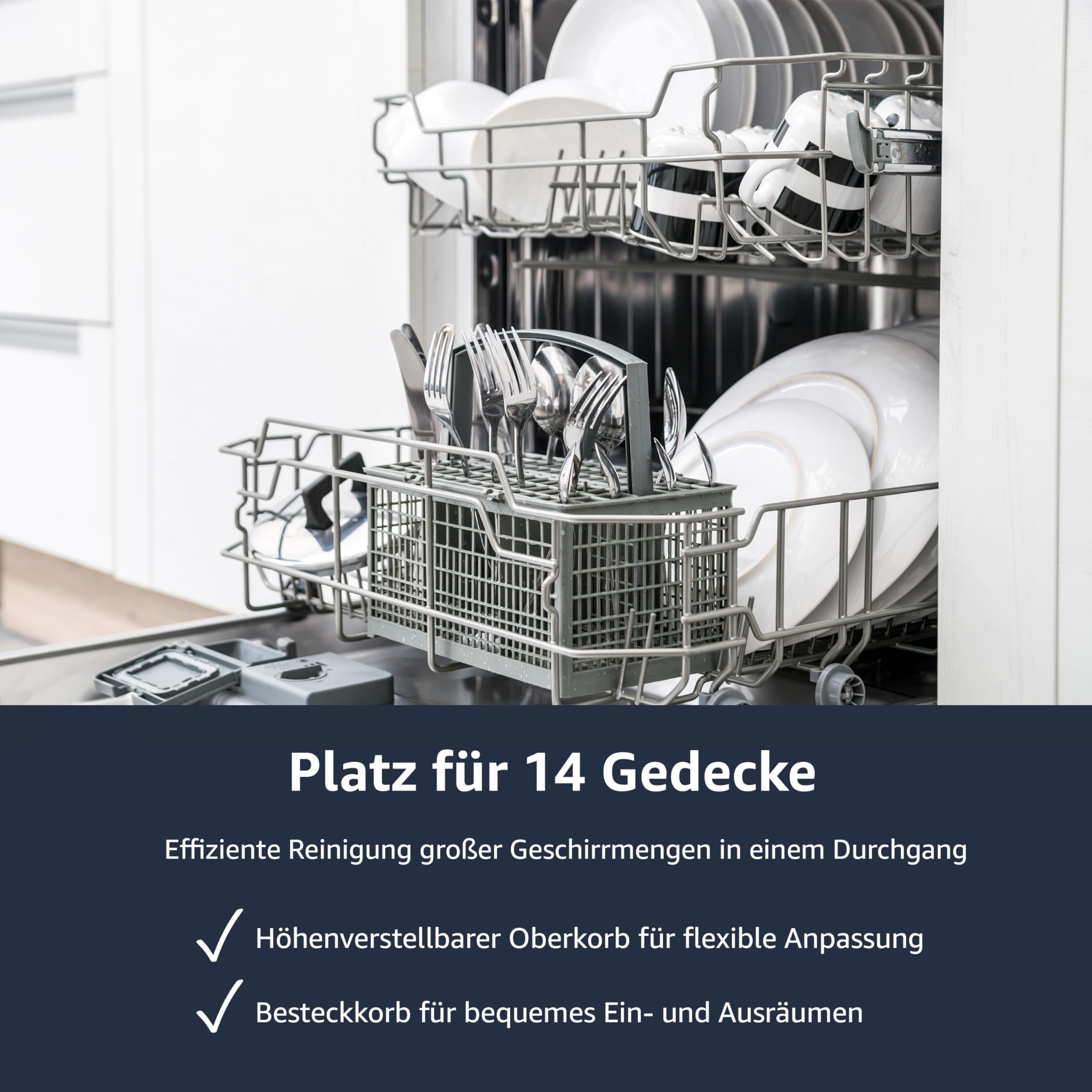 homeX Geschirrspüler vollintegriert 60 cm 14 Maßgedecke 5 Programme Aquastop GSEV6014AE