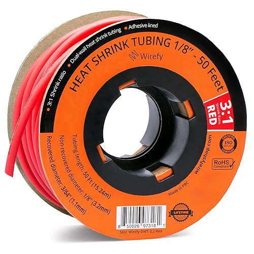 Miniatura 12 de Wirefy Kit de tubos termorretráctiles, 200 piezas, relación 3:1, forro adhesivo, tubo retráctil de alambre, tubo termorretráctil industrial, negro