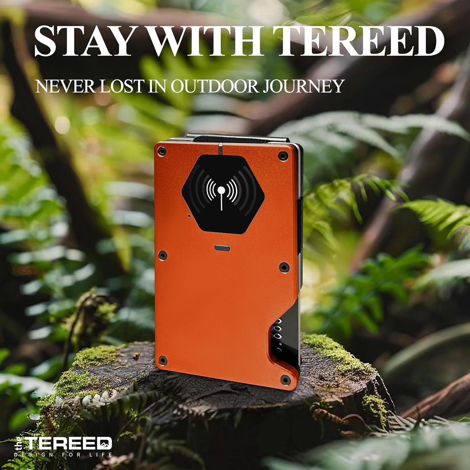 Air Wallet, RFID Wallet For Men & Women, Built-in Apple Airtag Wallet, Built-in Apple Find My Airtag Wallet with Tracker, Minimalist Wallet with Card Holder & Money Clip (Orange) - Image 4