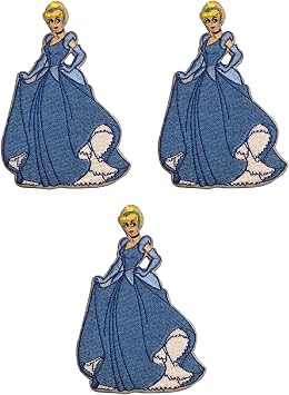 Cinderella Princess 3 1/2" Tall Iron on Patch Set of 3