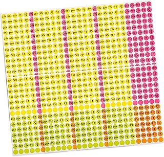 GRIRIW 25 Sheets Mall Price Stickers Price Label Paper Sale Pricing Stickers Round Price Label Sticker Yard Sale Stickers with Prices Sale Stickers Decals Price Labels Neon Lights Number