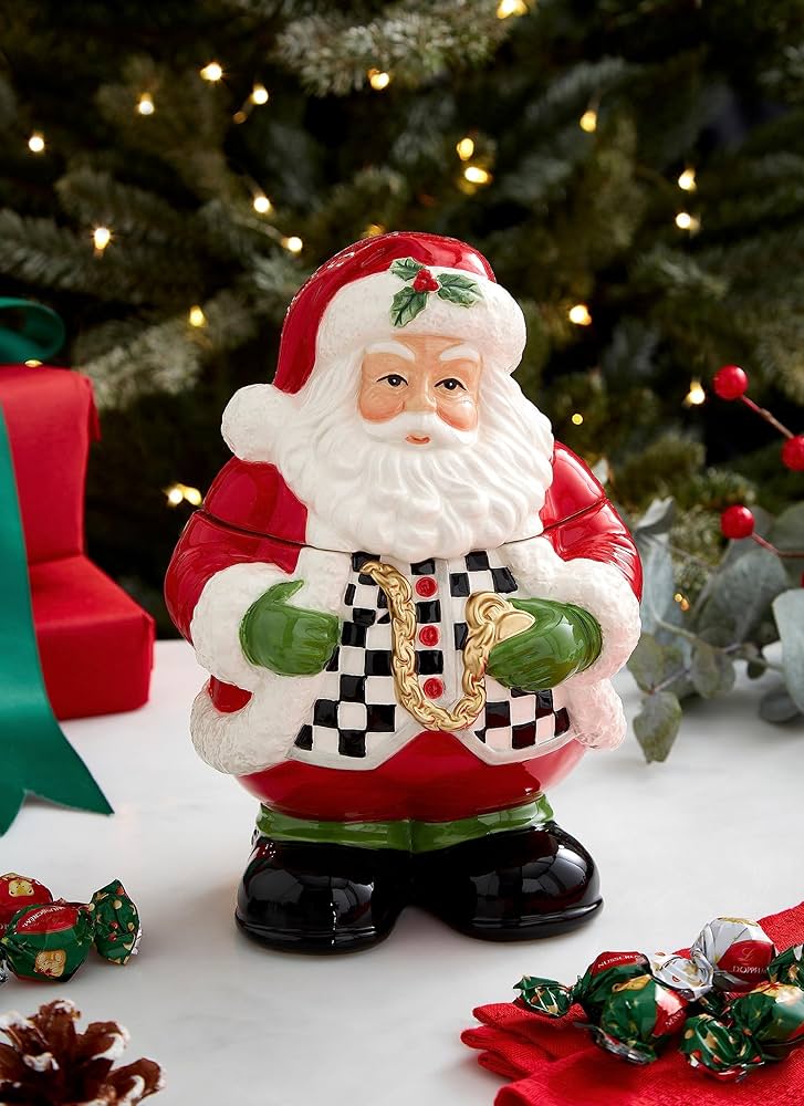 Spode クリスマスツリー サンタクロース クッキージャー　新品 Spode Christmas Tree Figural Cookie Jar Large Decorated