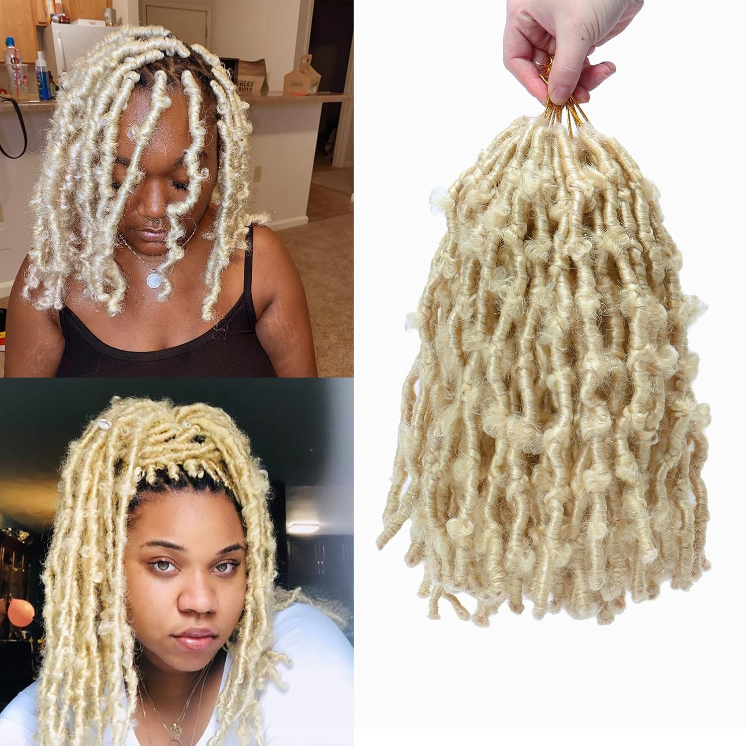 Butterfly Locs Crochet Hair 10 Inch Pre Looped Butterfly Locs 7 Packs Crochet Butterfly Locs Hair Faux Locs Crochet Hair for Black Women Soft Locs Hair Exension(10inch,613#)
