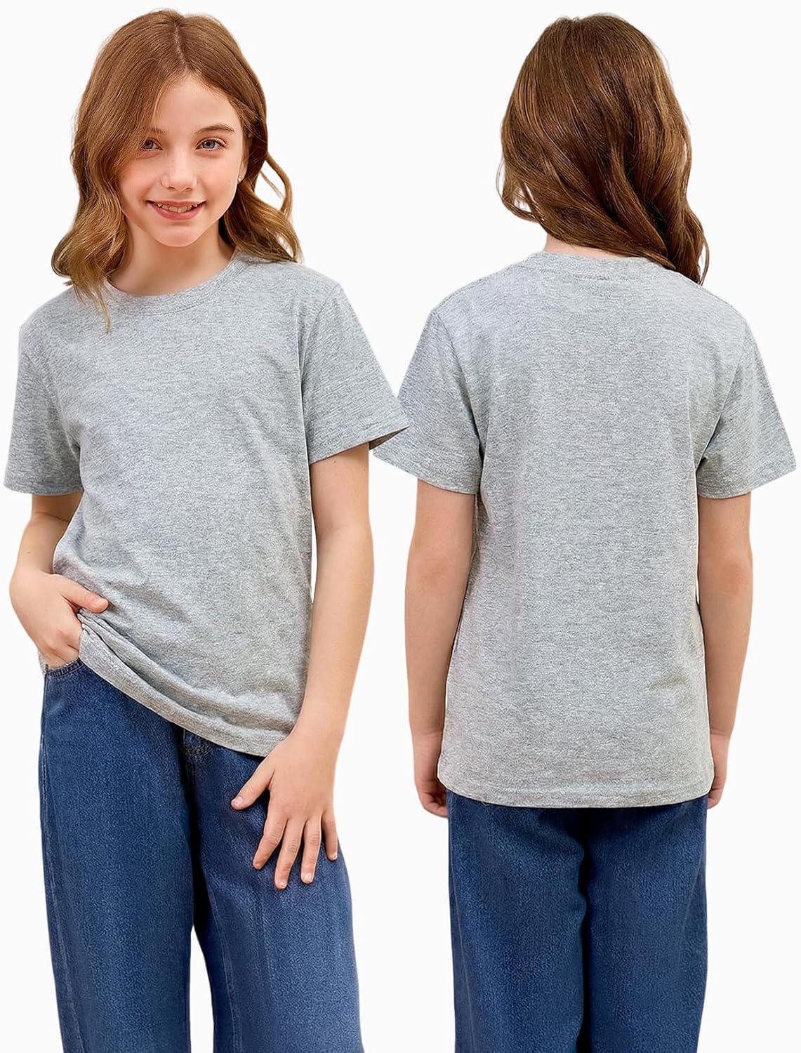 Gihuo 5 Pack Girls T-Shirts Short Sleeve Shirt for Girls Cotton Tees Kids Tshirts Clothes Summer Tops - Image 5