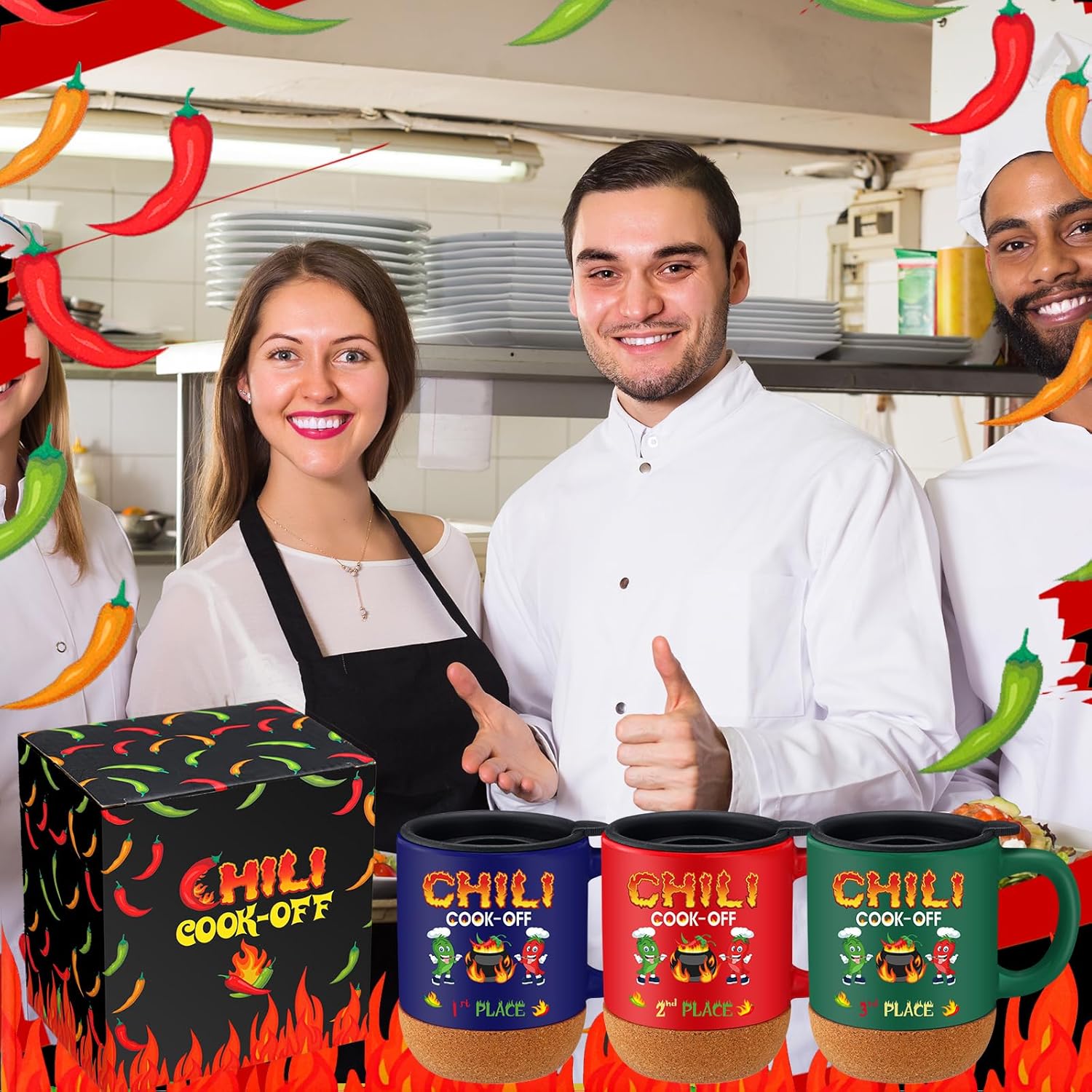 3 Pcs Chili Cook off Prizes Trophies Cups 1st 2nd 3rd Prizes Awards with Gift Boxes Chili Cook off Gifts for Festival Cooking Baking Contest Food Competition Decorations(13 oz Mug) - Image 6