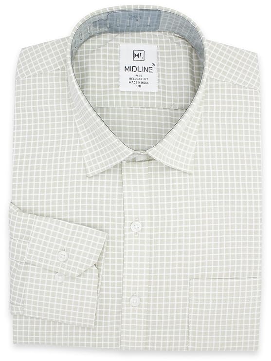 Buy Midline Plus Men's Formal Full Sleeves Regular Fit Checks Shirt