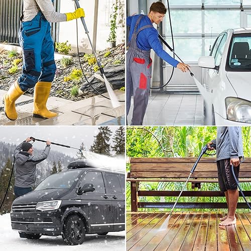 Miniatura 7 de Manguera de lavado a presión de 50 pies, accesorio de manguera de lavadora eléctrica con conector rápido de 38 pulgadas, manguera trenzada de