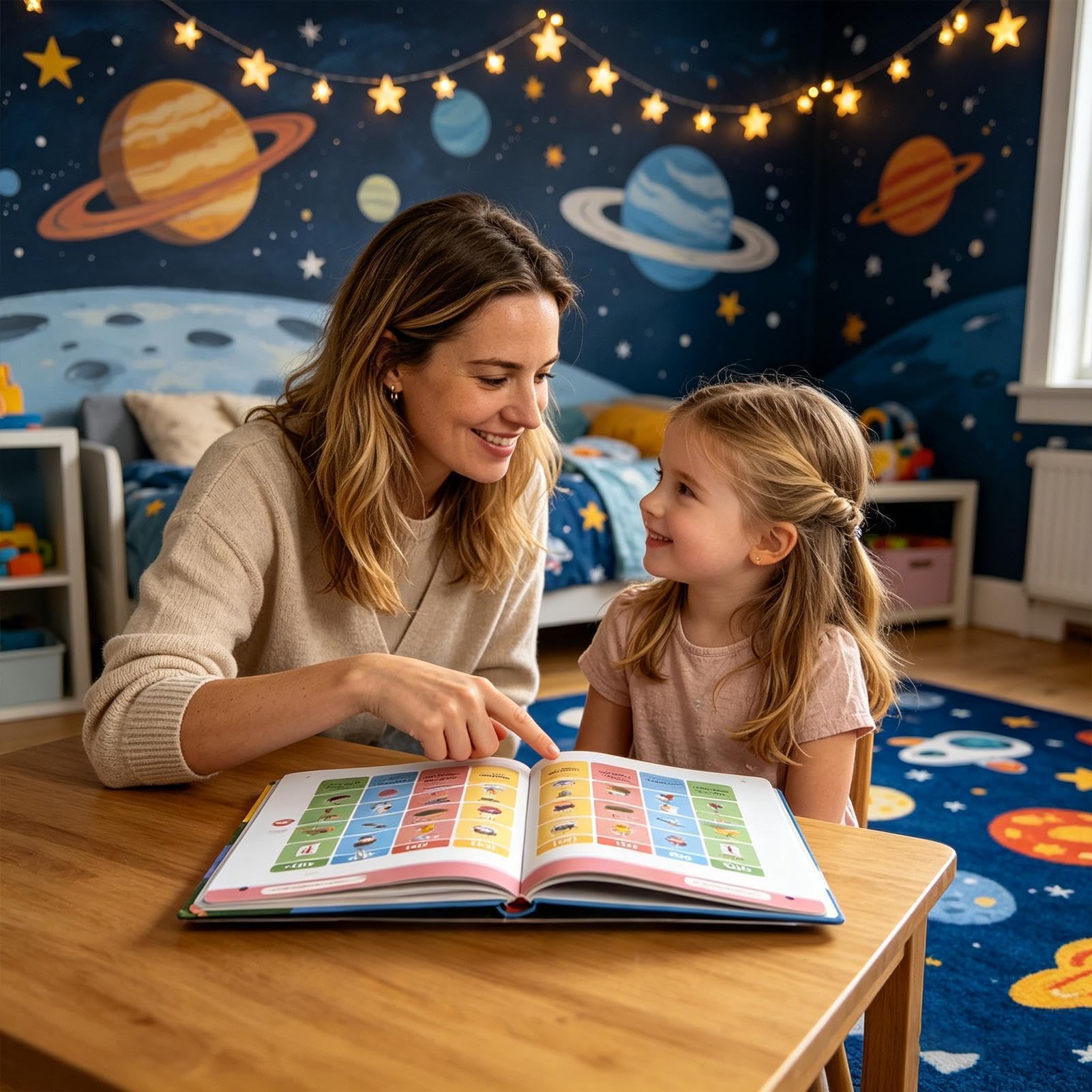 Libro parlante per l'apprendimento 'inglese, lettore di vocabolario fonetico per l'educazione precoce, riproduzione del suono con funzione di pulsanti interattivi, giocattolo educativo per bambini