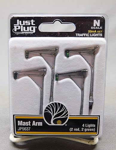 Miniatura 4 de Woodland SCENICS MAST ARM - Semáforo de tráfico de 4 unidades, escala N