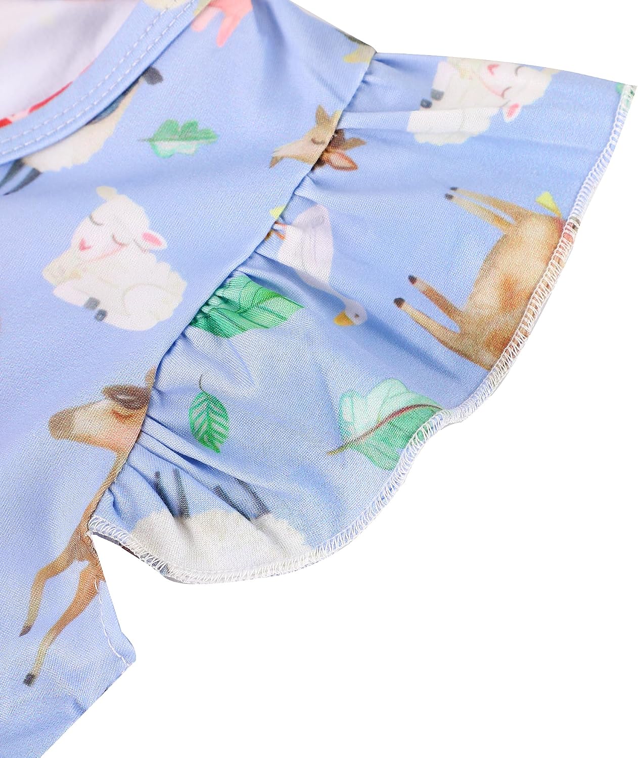 Toddler Girl Casual Dress Farm Animal Cow Print Ruffle Bottom Casual Dress Summer Clothes 2-8Y