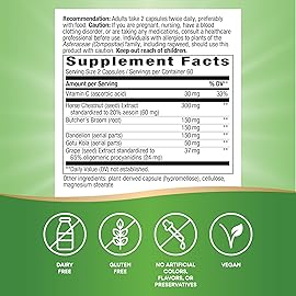 Nature\'s Way Leg Veins, Supports Healthy Leg Vein Strength*, 6-Herb Blend, With Horse Chestnut Extract, Dandelion, Gluten Free, 120 Vegan Capsules (Packaging May Vary) - 2 Pack