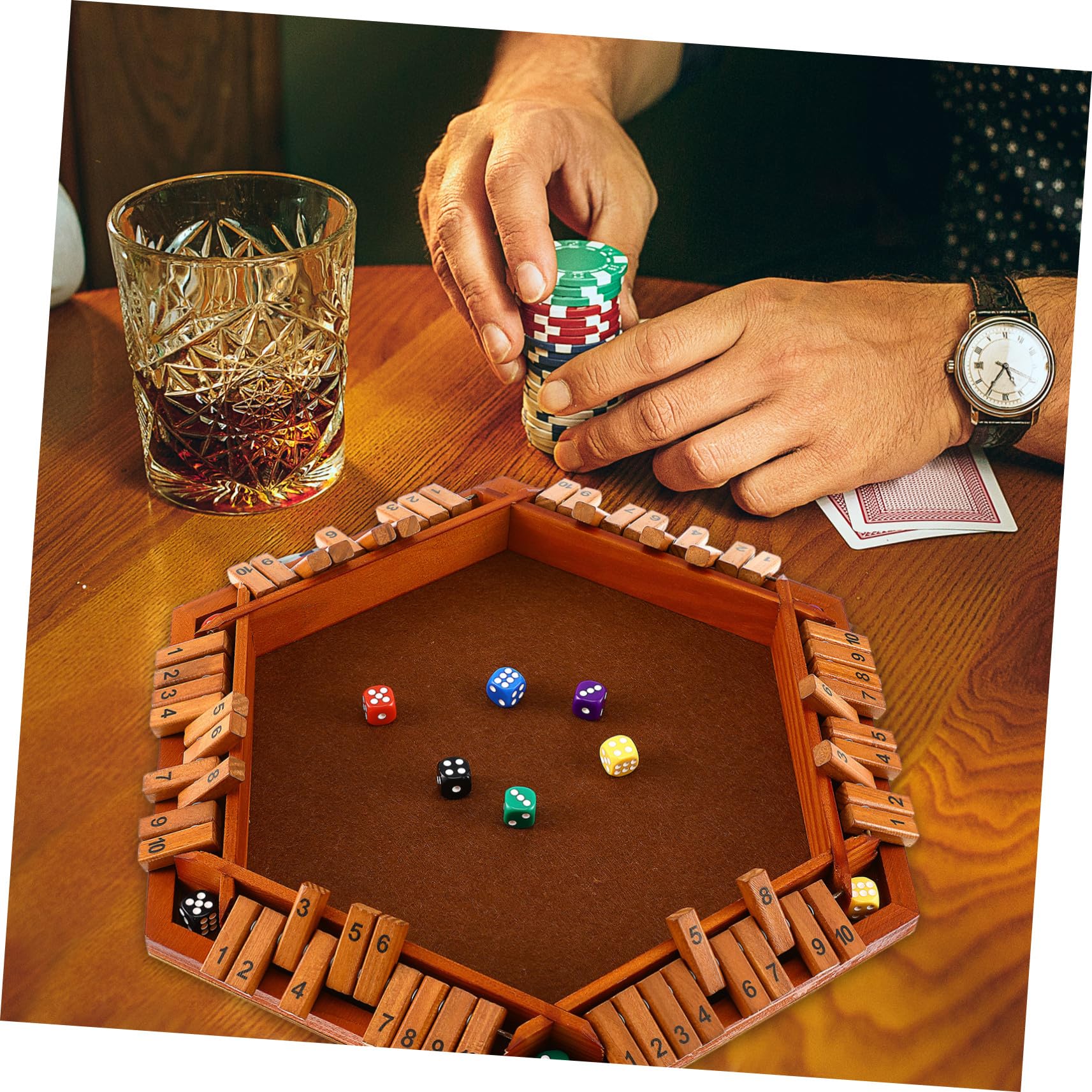 Shut The Box Gioco da Tavolo in Legno Marrone, Gioco Matematica