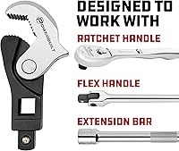 Vista 4 de Powerbuilt 2 Piece Spring-Loaded Crowfoot Wrench Set, Adjustable, Auto Size, Universal, Self-Adjusting, Power Grip , Rapid Wrench- 240274