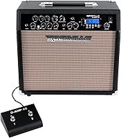 Vista 13 de Amplificador combo de guitarra Rockville G-AMP de 30 W, Bluetooth, entrada de micrófono, interruptor de pie, efecto de retardo, para práctica