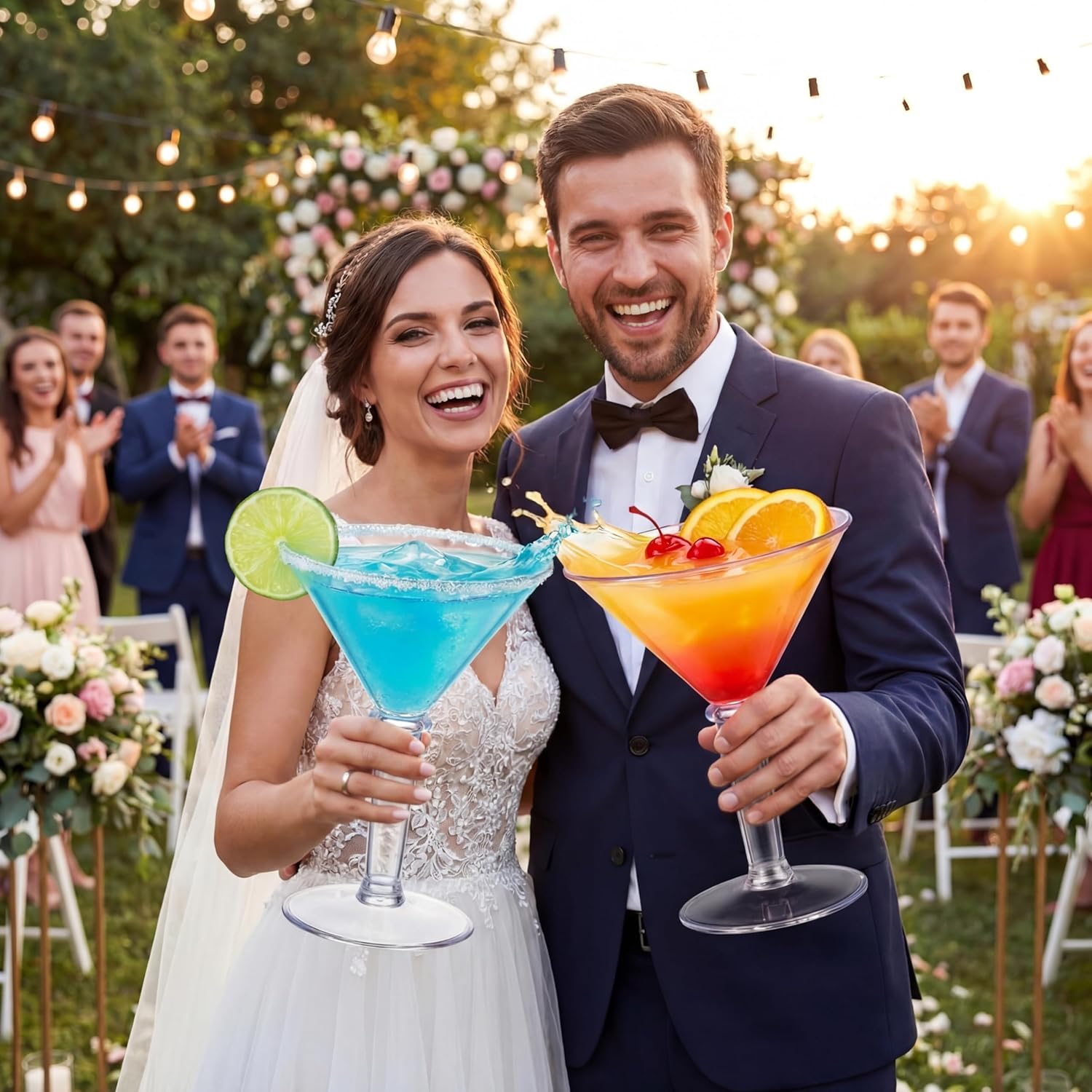 Valentines Party Giant Martini Plastic Glasses Large 48oz Acrylic Shrimp Cocktail Glasses Jumbo Cup DIY Table Centerpieces for A Tini Bit Older Birthday Wedding Decor(2 Pcs,Clear) - Image 4