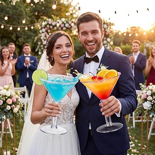 Miniatura 4 de 4 vasos de plástico gigantes de Martini de 48 onzas, jarrón grande de vidrio de Martini de 48 onzas, contenedor floral de frutas, decoración de mesa