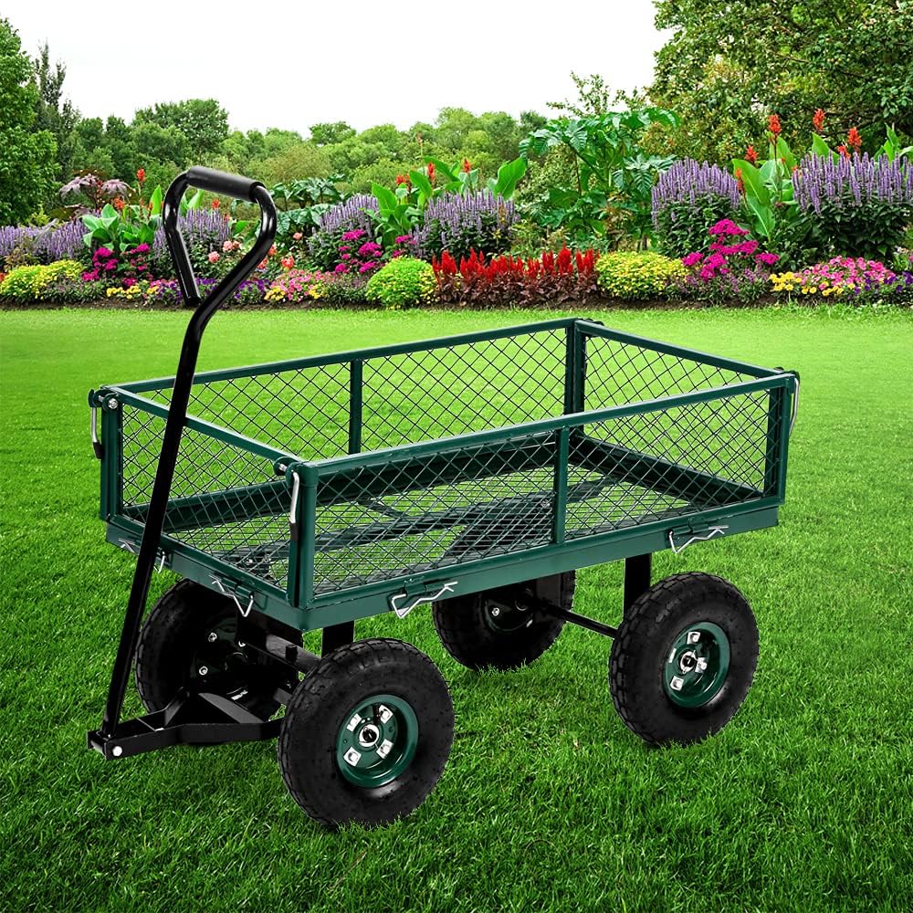 Heavy Duty Steel Garden Carts 400lb Weight Capacity Yard