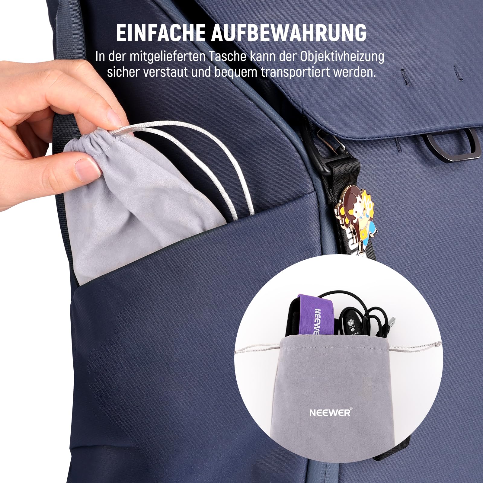 NEEWER 400mm Objektivheizung für Kamera Teleskop, USB Lens Heater Warmer mit 3 Temperaturstufen, Objektiv Wärmer verhindert Tau Nebel und Kondensation für DSLR Cam Fernglas Astrofotografie, HW-29B