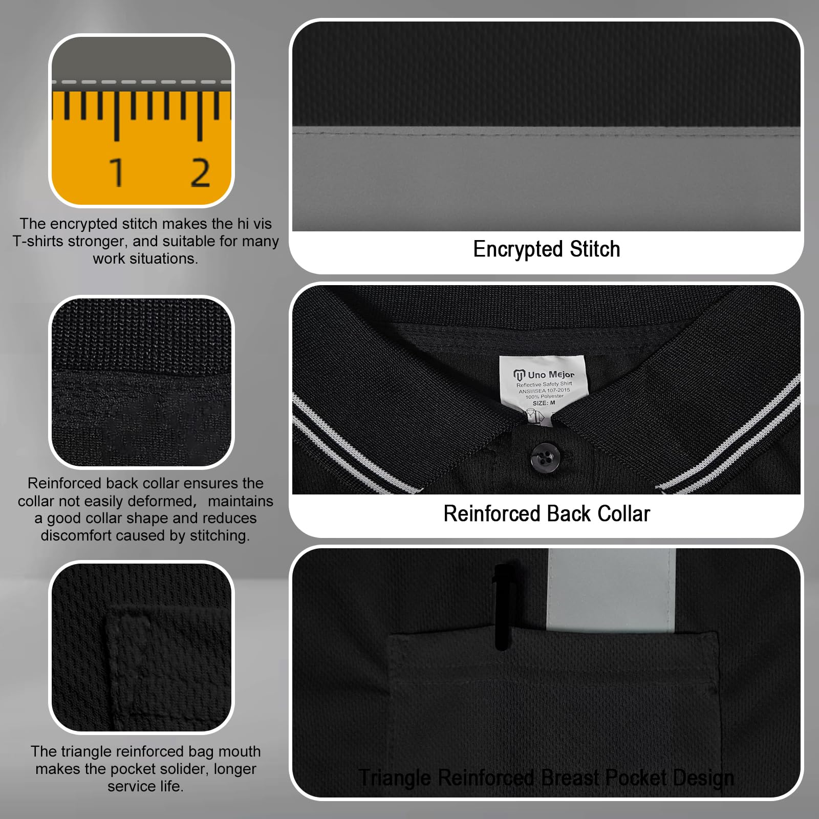 Amazon.com: Uno Mejor Safety Polo Shirts for Men Class 3