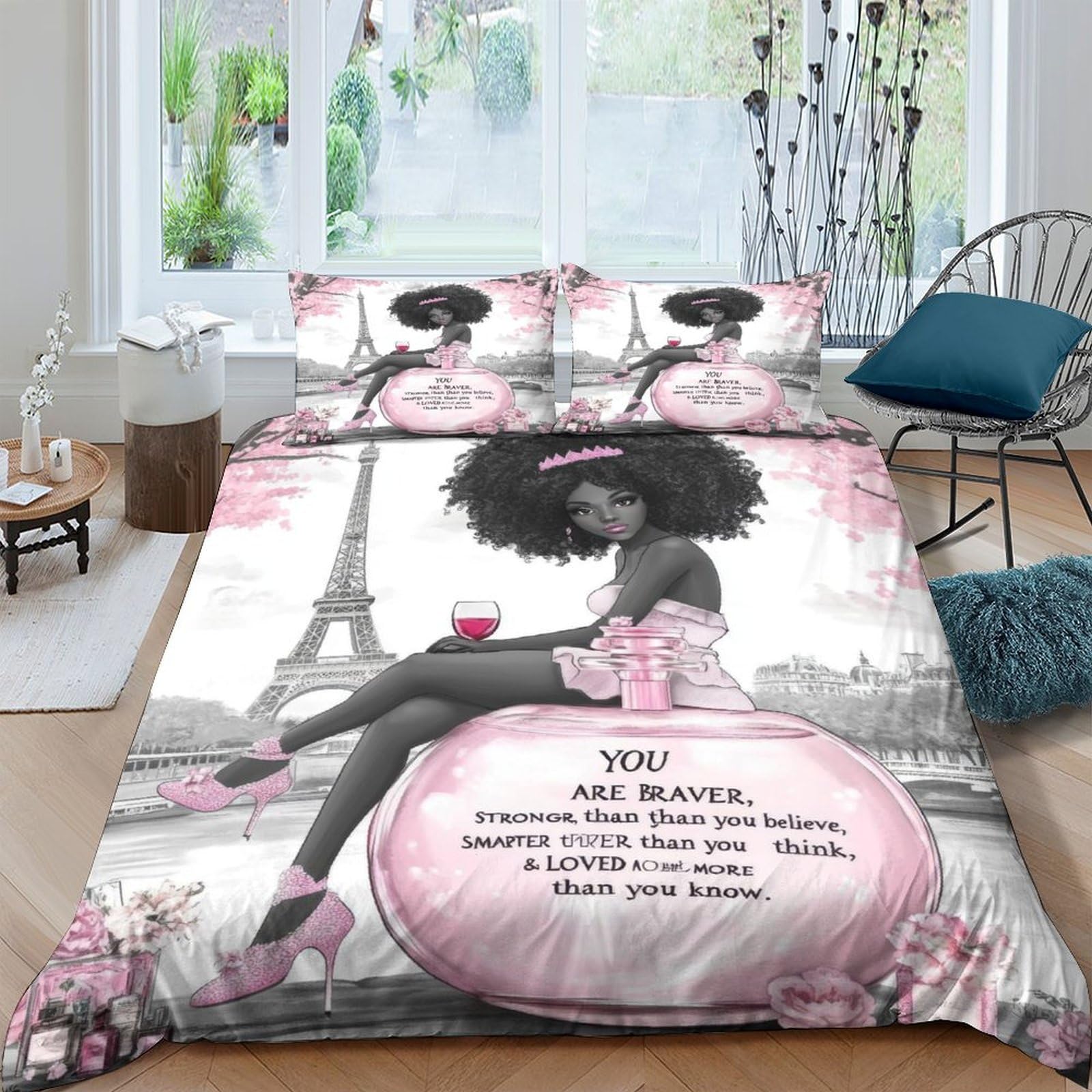 Ctjqhvkz Girls Style-10 3D Printed Black Paris Fitted Sheet Microfiber Pink Balloon Mattress Cover For Bedroom Guestroom Easy Care Single（135X200cm）