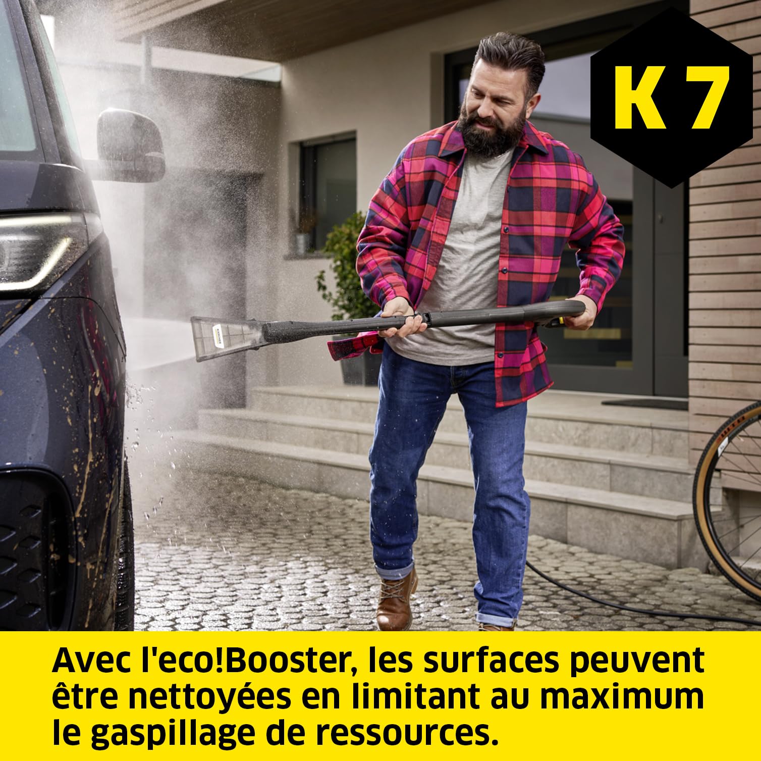 Kärcher Lance de Nettoyage Haute Pression eco!Booster 180, 50% Plus Efficace Que Le Jet Plat & Brosse de Lavage Rotative WB 130, avec Embout Universel, Interchangeable