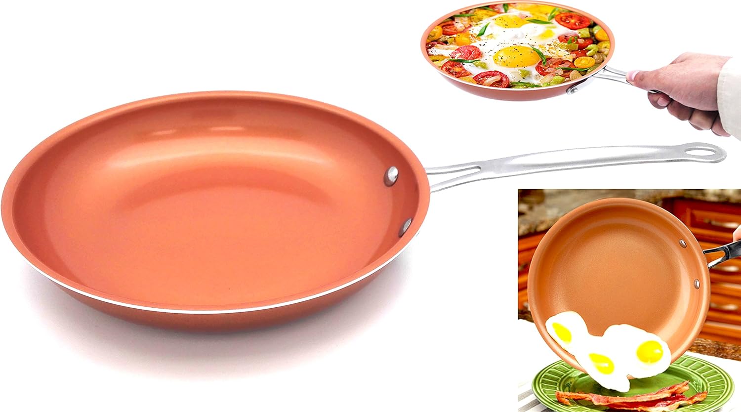 Uniware 4404-24 Copper Master Non-Stick Frying Pan,Oven Safe,Induction Safe,10 Inches