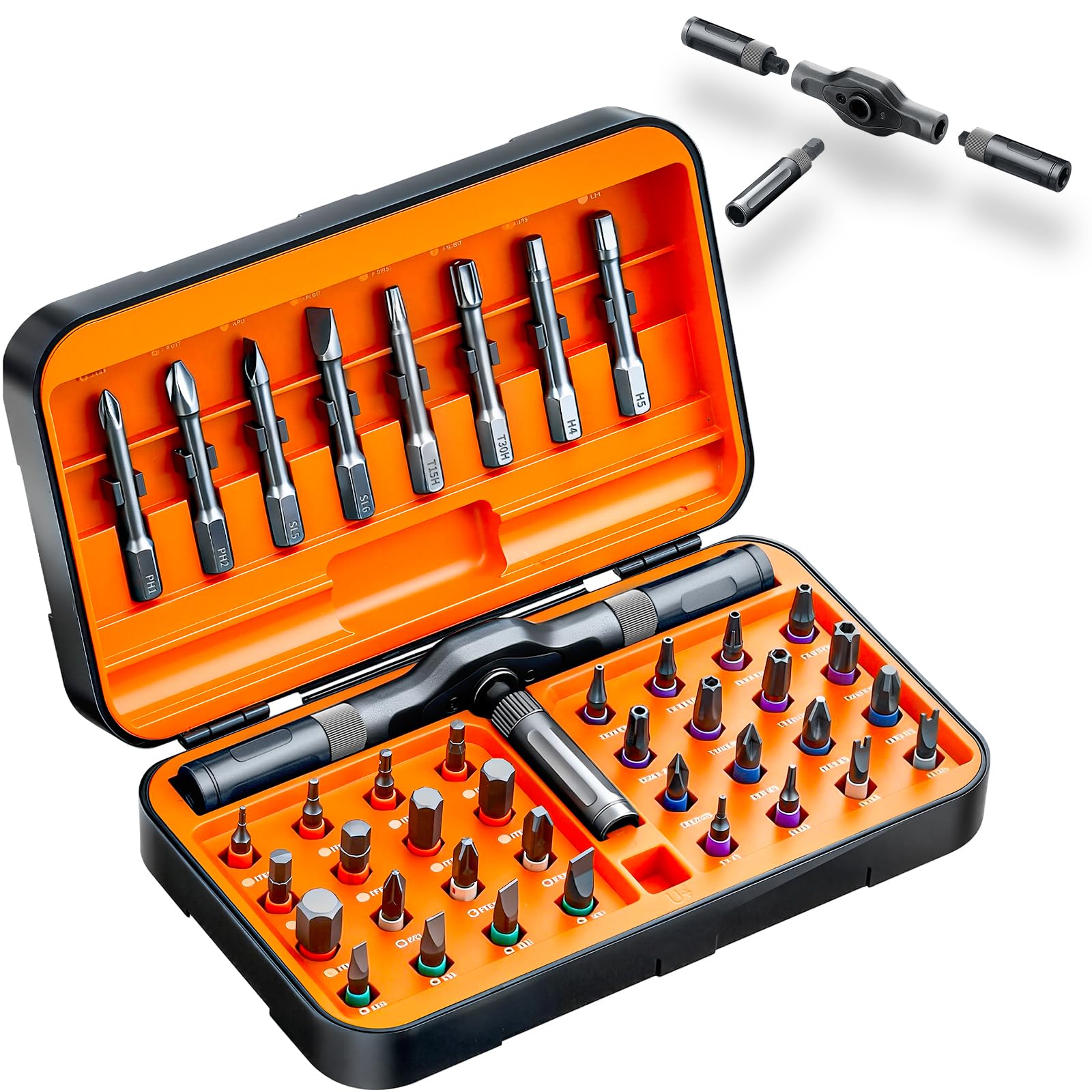 42 in 1 Magnetic Screwdriver Set, DIY Ratchet Screwdriver Set, Multi Bit Screw Drive with Storage Case, Portable Compact Repair Tool Kit for Christmas