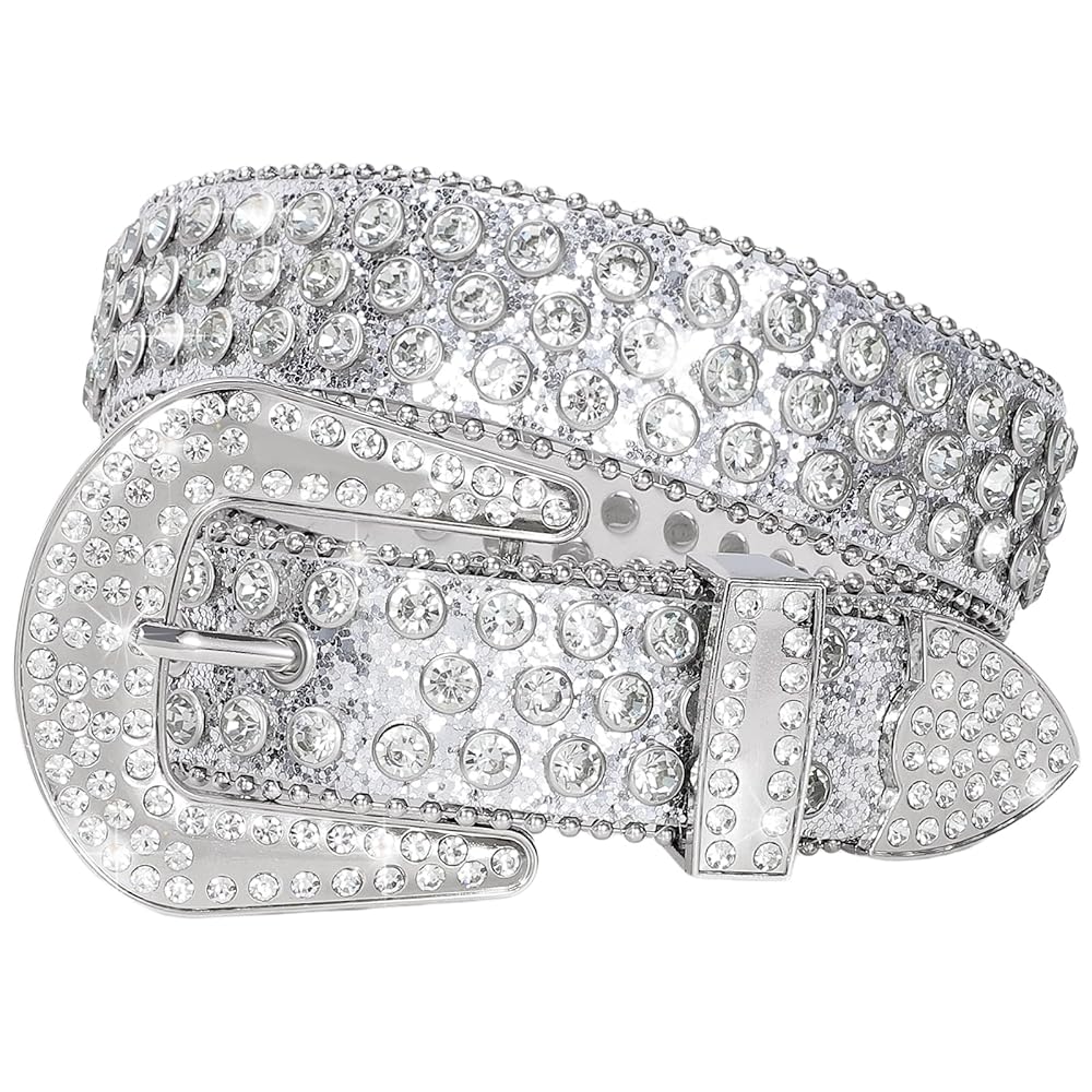 国内で当店のみ Supermade - Studded Rhinestone Belt For Men Rhinestone Western Belt Hot Luxury Studded Belts for Men