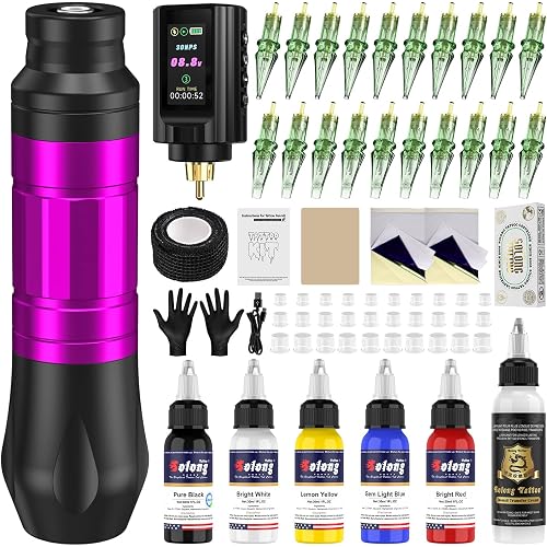 Wireless Rotary Tattoo Pen Kit, 1800mAh Rechargeable Battery NA-TK-P704KITA-8