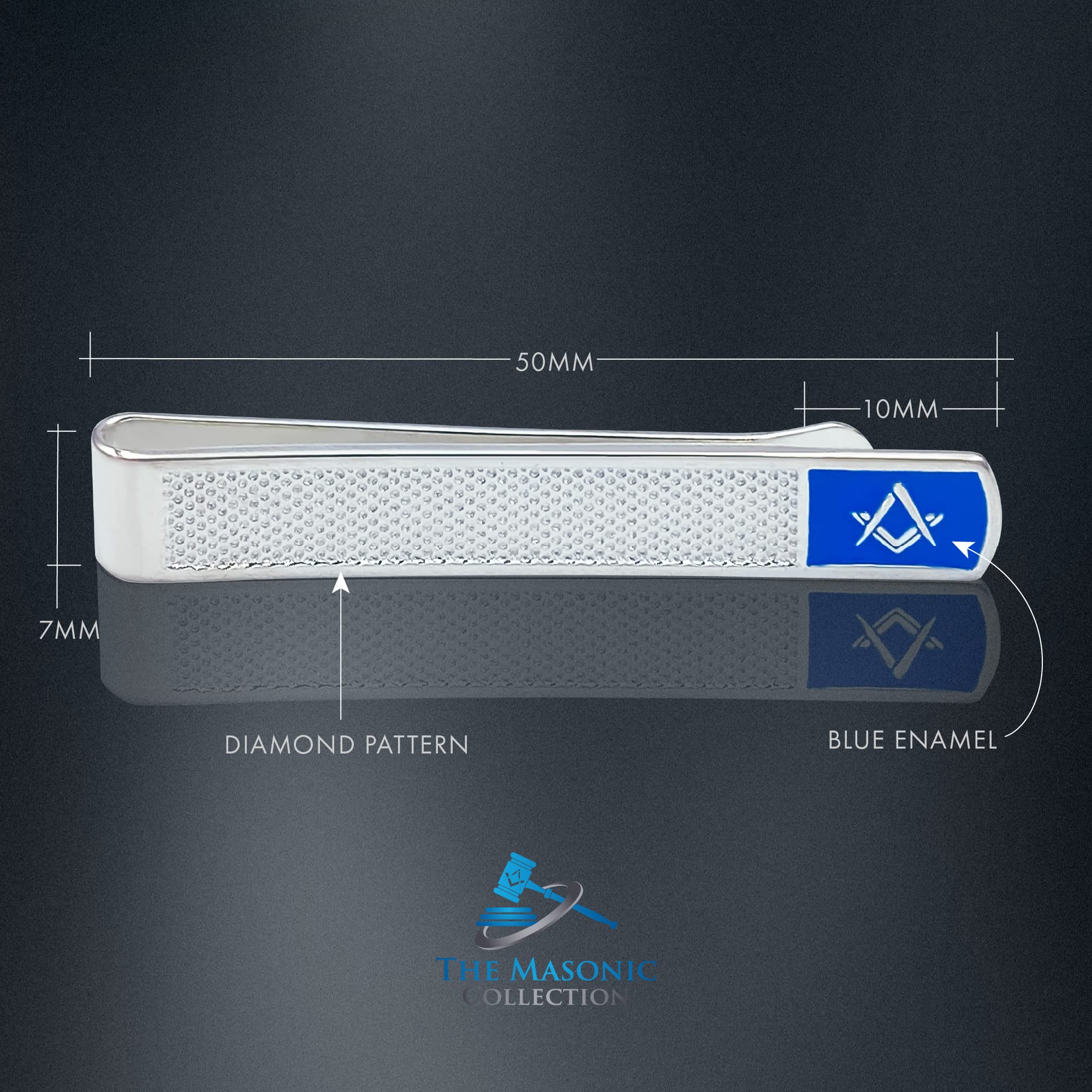 Masonic Freimaurer Krawattennadel aus Sterlingsilber Gr. Einheitsgröße, In transparenter Verpackung.