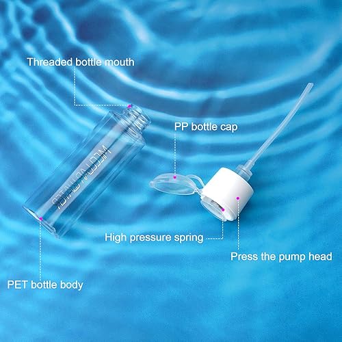 Miniatura 5 de Dispensador de bomba de empuje hacia abajo, paquete de 2 unidades de 3.4 onzas, aprobado por la TSA, dispensador de removedor de esmalte de uñas,