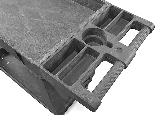 Miniatura 4 de WEN 73009 Carrito utilitario de servicio de dos estantes de capacidad de 500 libras de 40 por 17 pulgadas y taburete mecánico neumático con ruedas