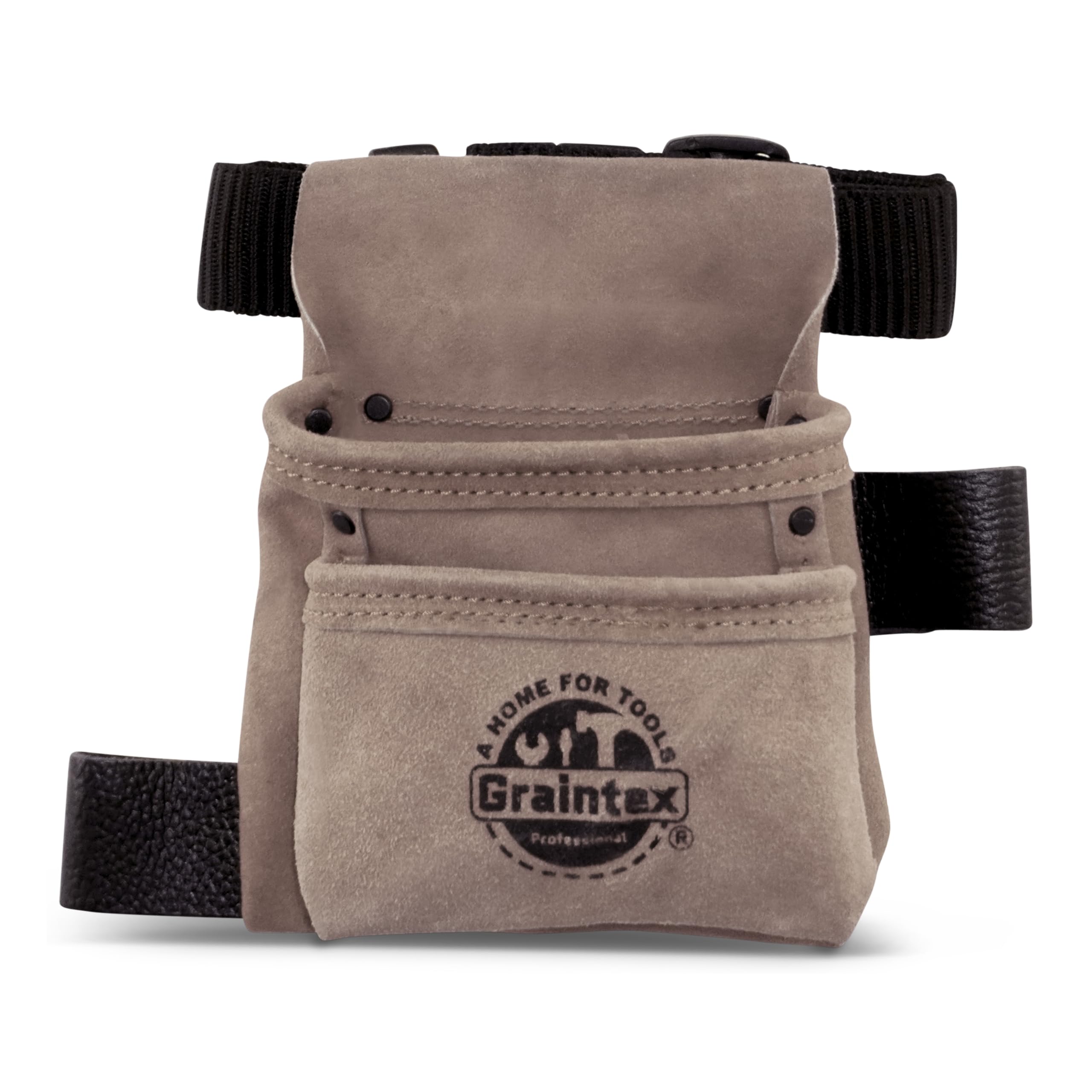 Graintex SS2579 - Bolsa de Herramientas para niños, 2 Bolsillos, Color Beige, Piel de Ante con cinturón