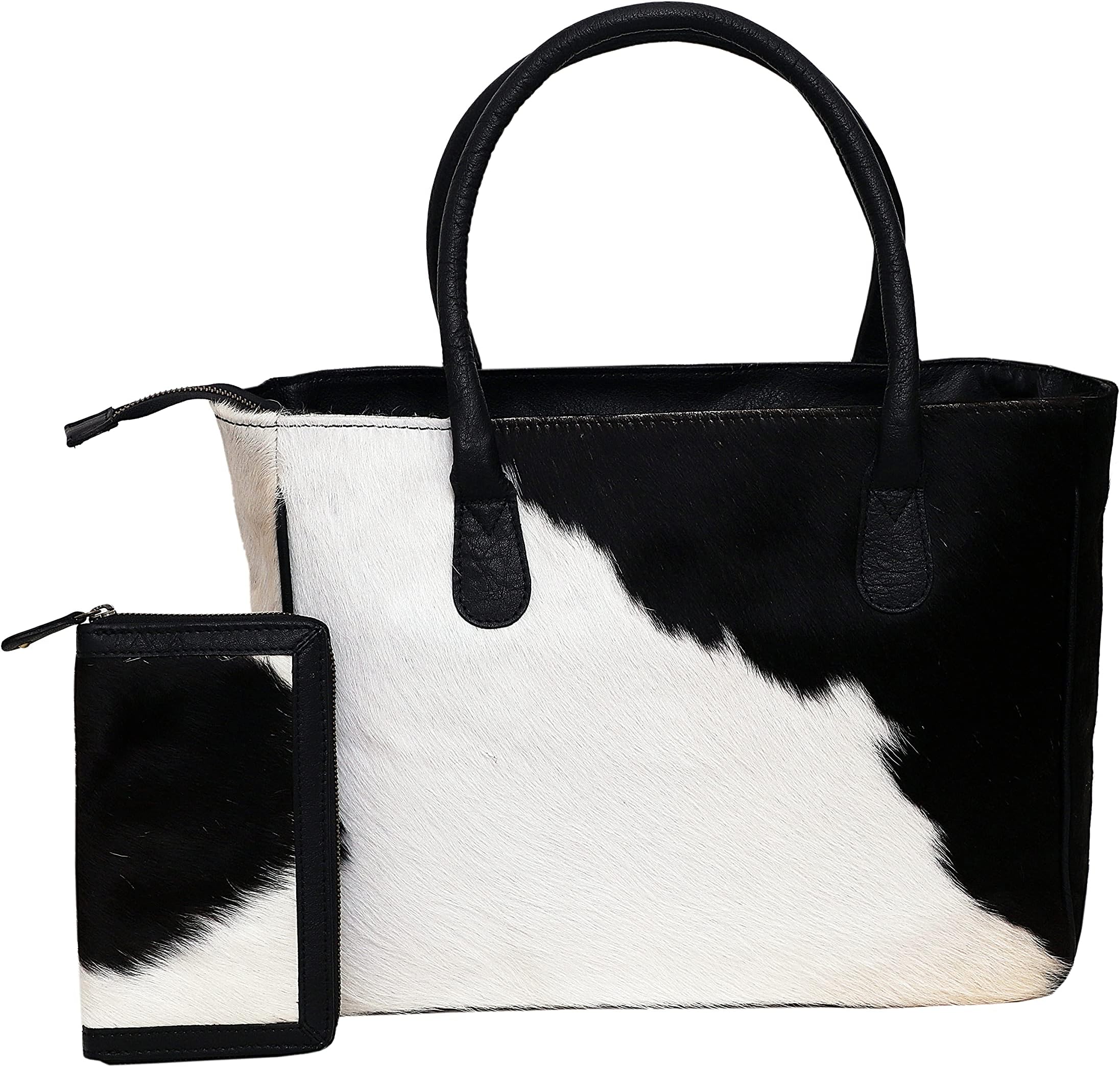 cueroWomen's Western Classic Cowhide Tote Bag Shoulder Handbag with Freebie Clutch Shoulder Hand Bag Classical Tote
