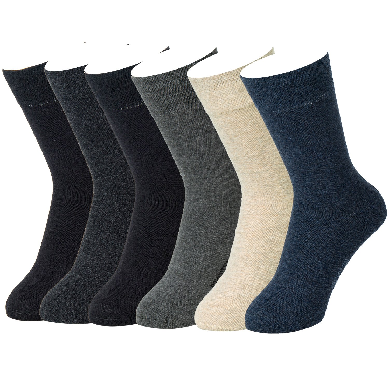 7DayOtter 98% Cotton Rich Odor Resistant Dress Socks for Business Mens Womens Casual Socks 6Pack
