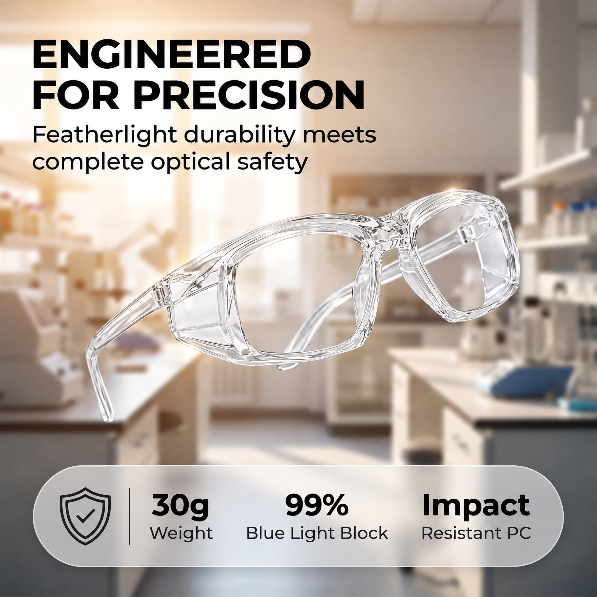 MORK&SUKY Safety Glasses for Men&Women, Anti-Fog Protective Eyewear with Side Shields for Woodworking, Lab Work,Construction. — Amazon image 4