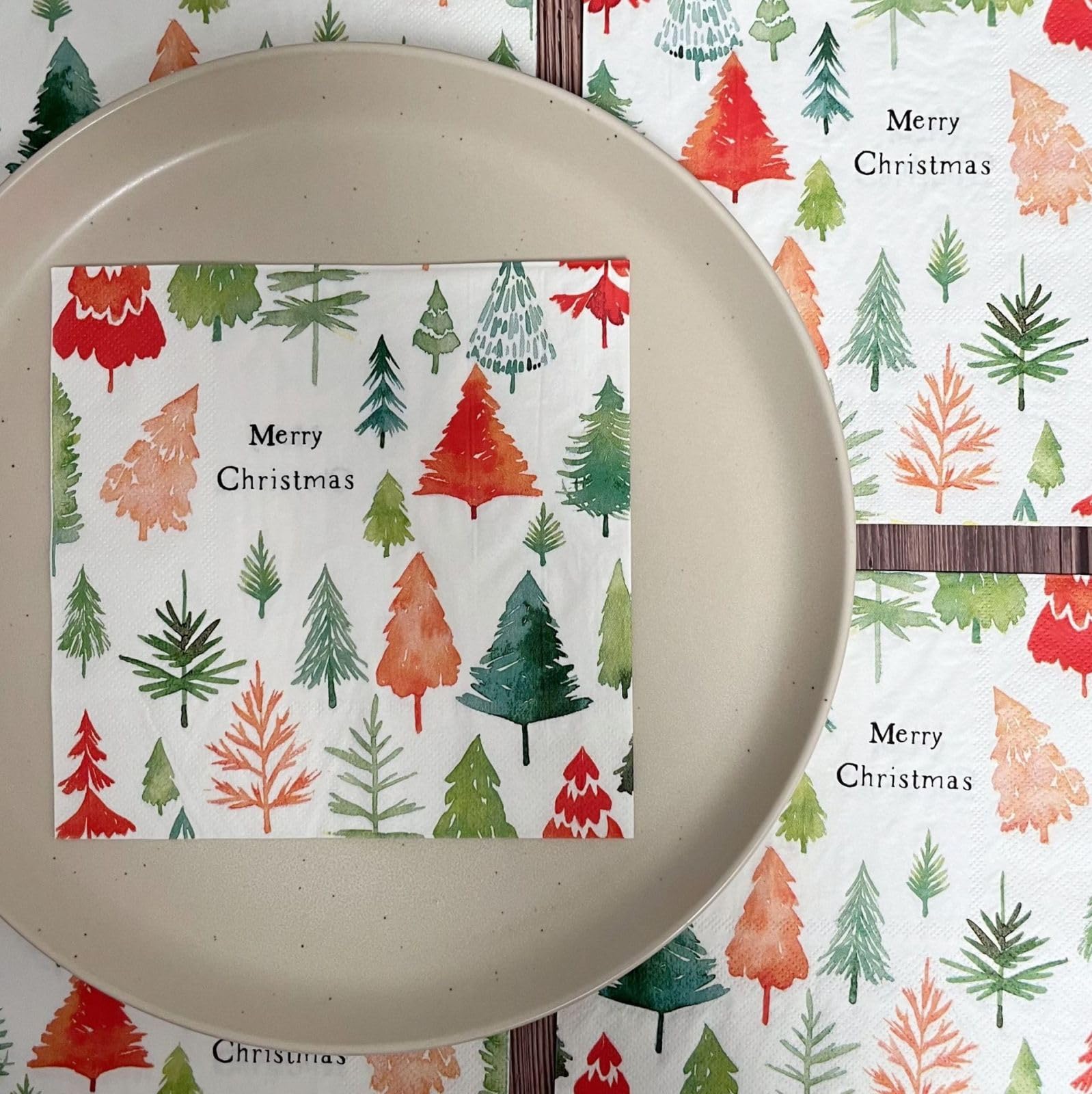 Serviette Papier Anniversaire Modèle Arbre De Noël Serviette de Table Mariage Serviettes Papier Jetables Cocktail Serviettes de Table en Tissu pour Partys Cocktail Mariage Toilette 30 Paquet(33x33cm)