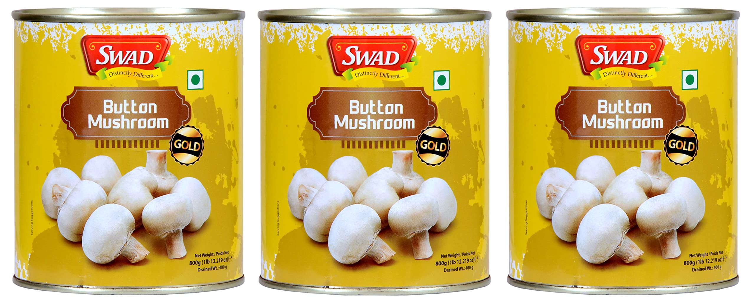 SWAD Button Mushroom - 800 Gm (Pack of 3)
