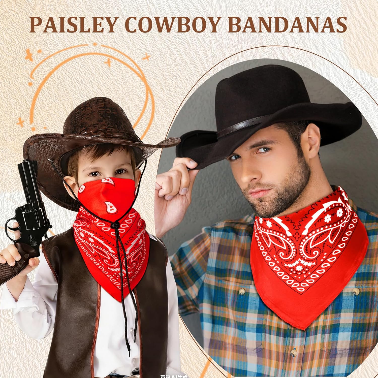 100 Pcs Bandanas Bulk Paisley Bandanas Cowboy Headband Scarf Face Mask for Men Women