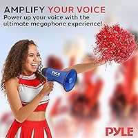 Vista 7 de Pyle PMP21BL Megáfono Portátil Altavoz Sirena Bullhorn - Compacto y Operado por Batería con 20 Vatios de Potencia, Micrófono, 2 Modos, Sonido PA