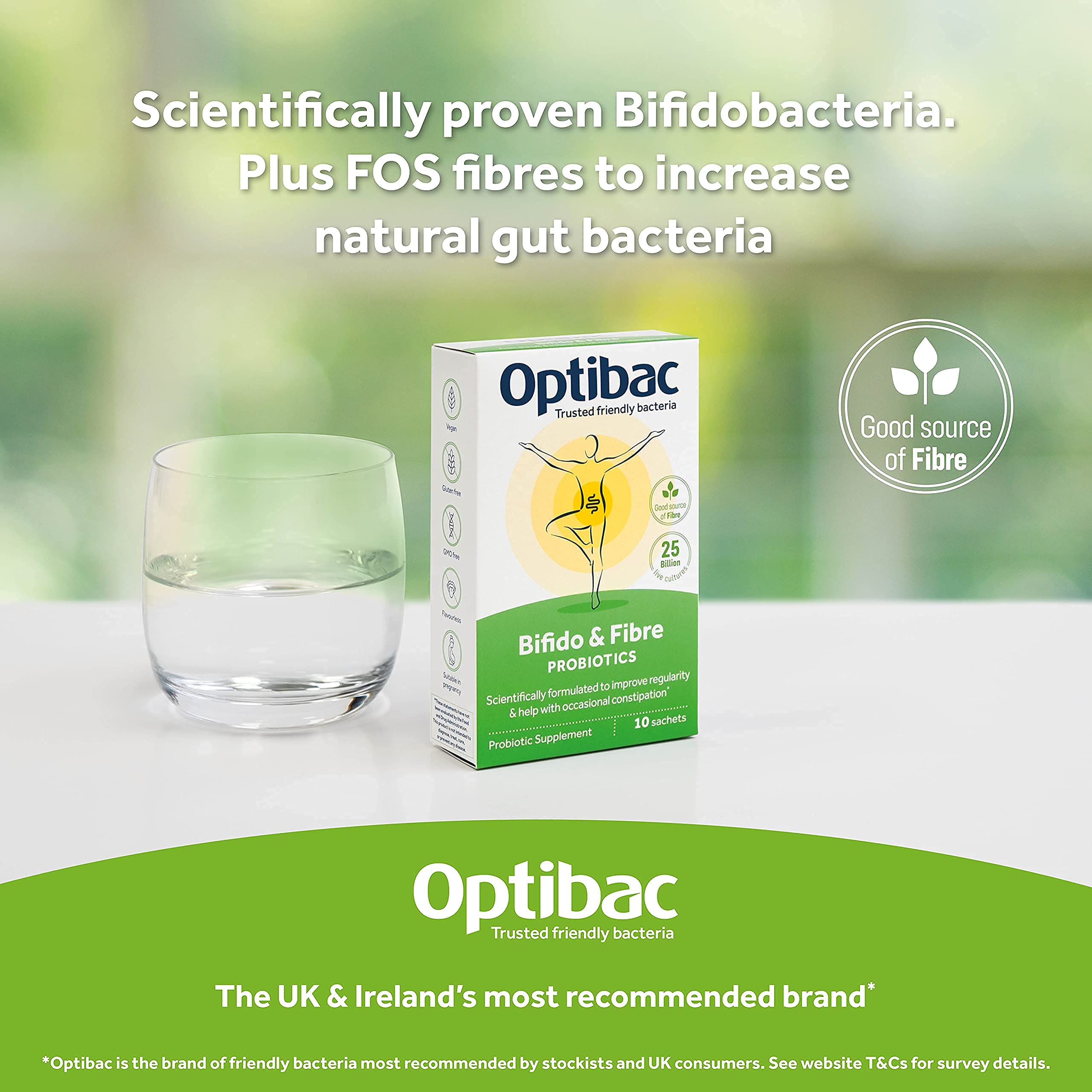 Optibac Probiotics Bifido & Fibre Vegan Digestive Supplement with