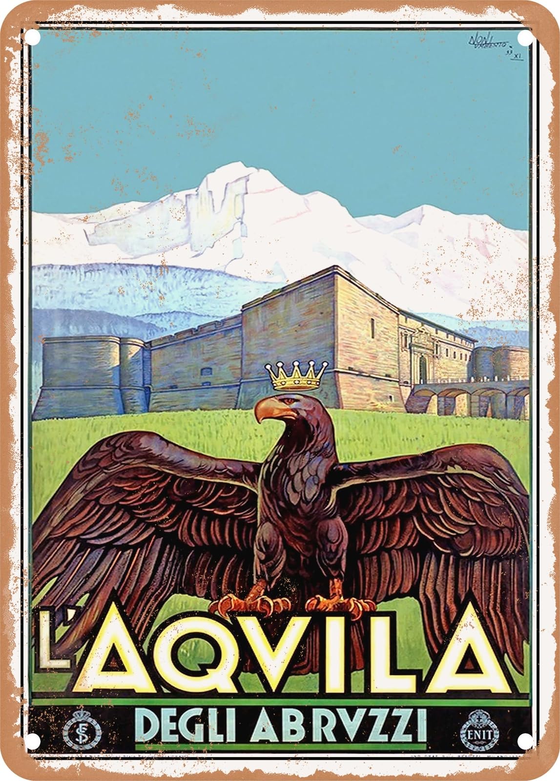 Miaomansenstore Metal Sign - 1933 L'aquila Of Abruzzo Vintage Ad Home Decor