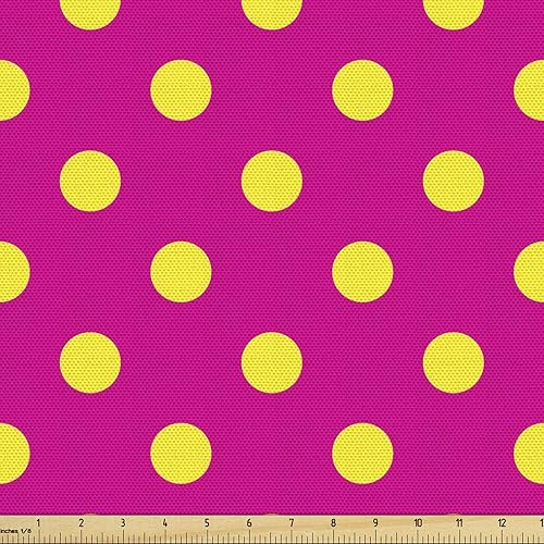 Miniatura 547 de Lunarable - Tela para amantes de perros de The Yard, patrón divertido de animales de dibujos animados en posiciones caprichosas estirando y Beige y