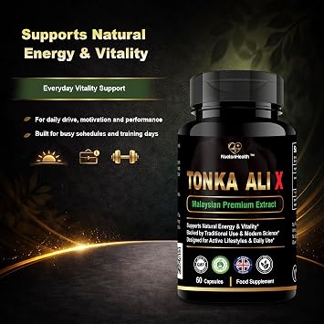 Tonka Ali X – Premium Malaysian Root Extract for Daily Energy & Wellness – Plant-Based Daily Support – 60 Vegan Capsules