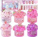 6 Pack Slimes, Pink Slime Kids, Cloud Slime kit for Girls Ages 8-12, Toys for Girls and Boys, for Kids Slime Set Party kit Goodie Bag Stuffers, 4 5 6 7 8 9 10 Year Old Girl Birthday Gift Cute Stuff