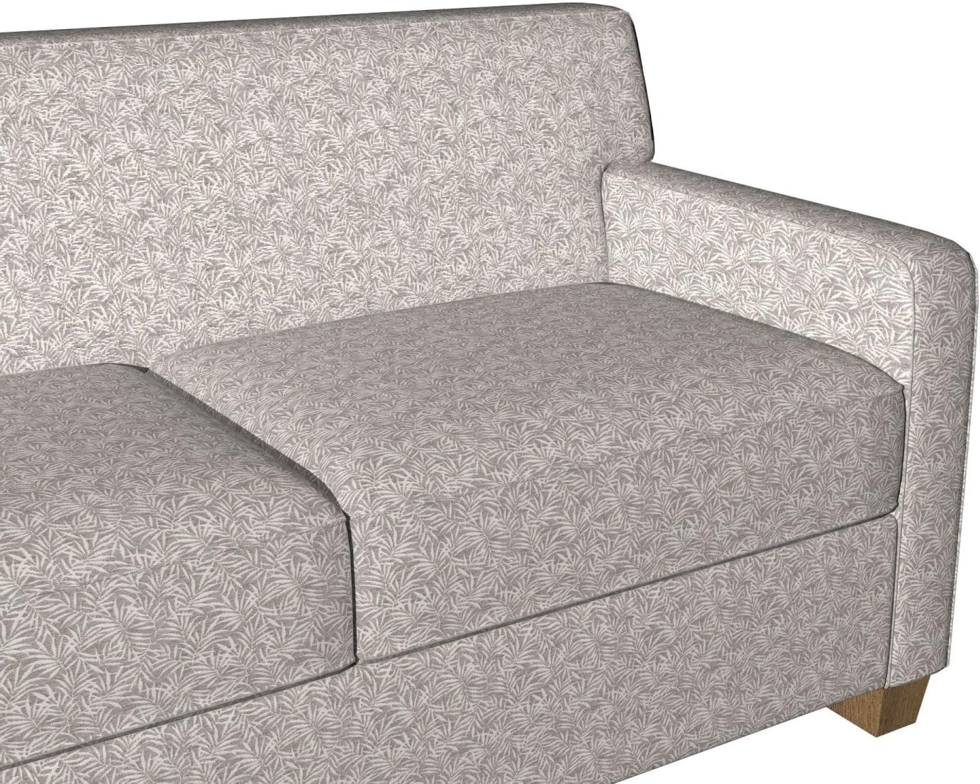 B08B0A Grey and Silver Woven Fern Leaves Chenille Upholstery Fabric by The Yard - SKU: August Dove
